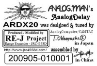 AnalogMan's AnalogDelay ARDX20 Label